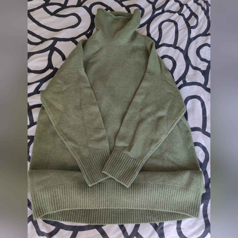 Uniqlo Olive Knit Sweater Dress